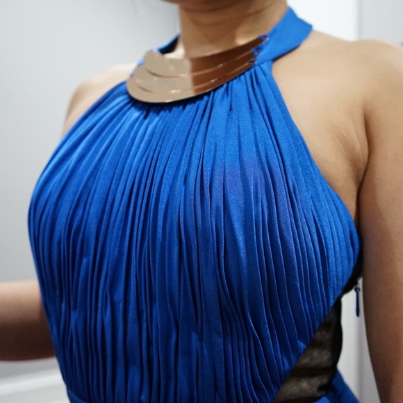 *NEW* Royal Blue Going-Out Gold Neck Statement - Picture 2 of 5